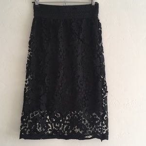 Black Open Lace Skirt